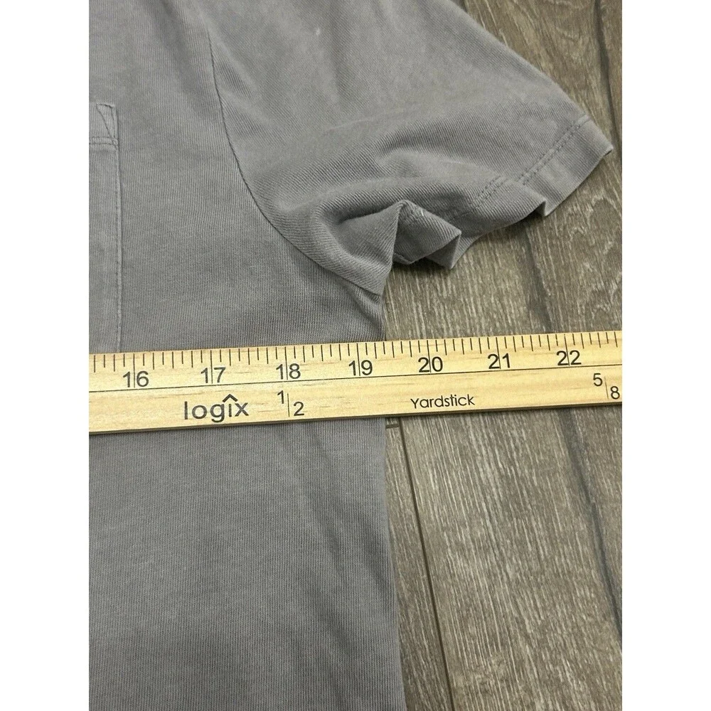 Banana Republic T Shirt Men's Medium Gray Garment Dye Pocket Short Sleeve Tee